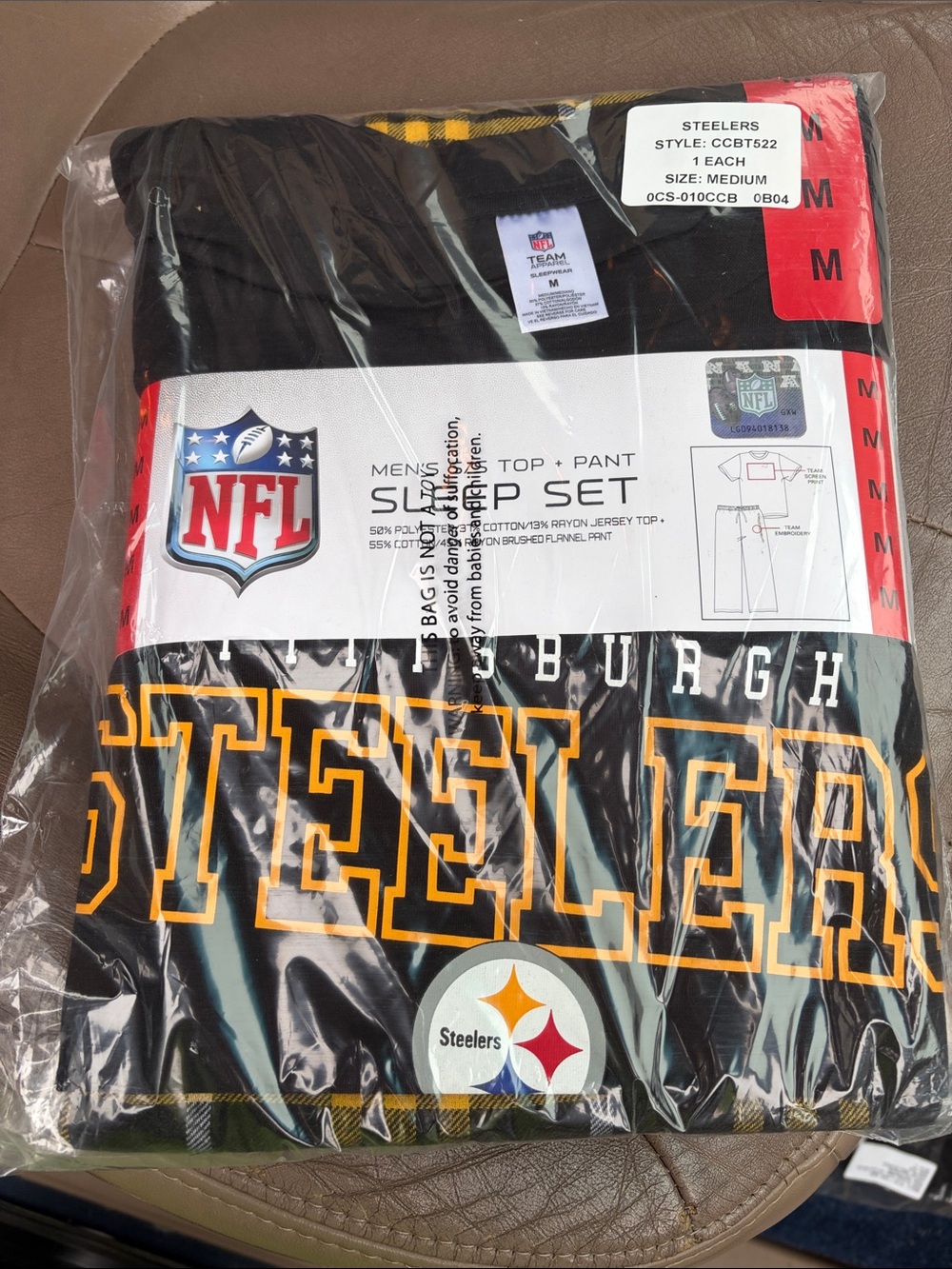 NFL Pittsburgh Steelers Black and Gold Sleepwear Set